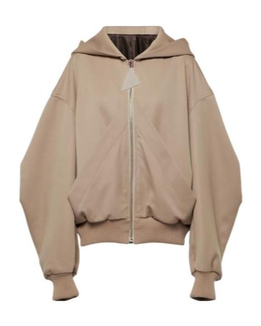 The Attico Natural Bomber Wool Gabardine Jacket
