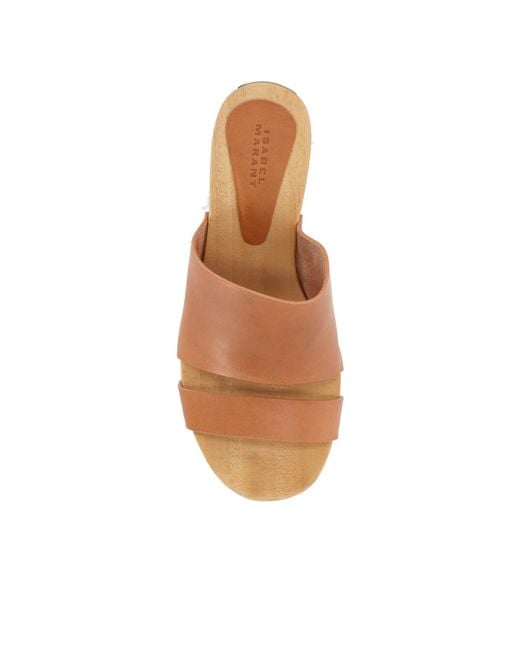Isabel Marant Brown Hyun Round Toe Clogs