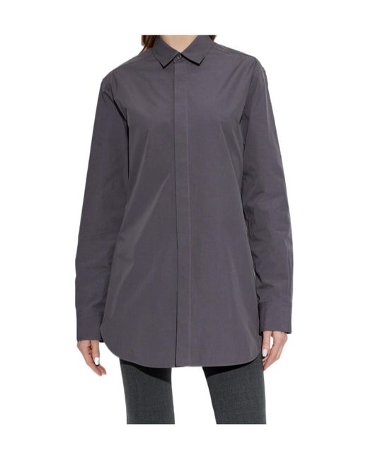 Jil Sander Blue Back-Slit Long Shirt