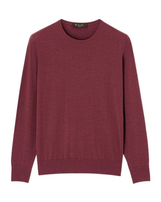 Loro Piana Red T-Shirt Crewneck for men