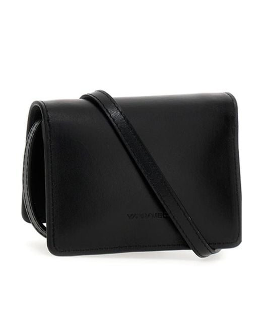 Y. Project Black Logo-Plaque Foldover-Top Crossbody Bag for men