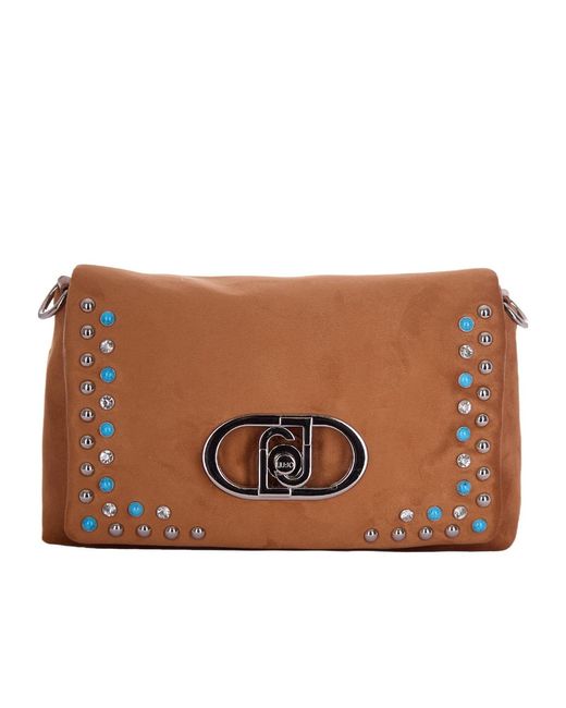 Liu Jo Brown Studded Shoulder Bag