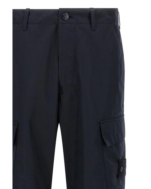 Stone Island Blue Straight-Leg Cargo Pants for men