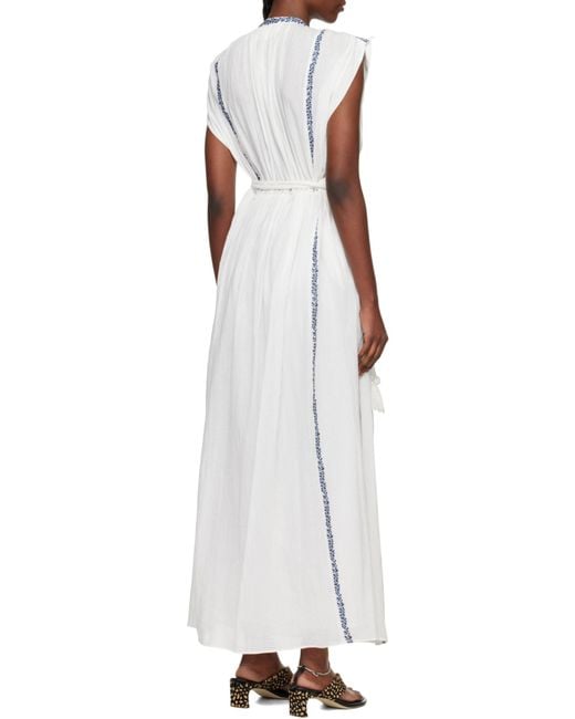 Isabel Marant White Isabel Marant Étoile Embroidered Sleeveless Dress