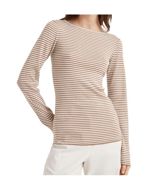 Brunello Cucinelli Natural Sparkling Striped Lightweight Jumper