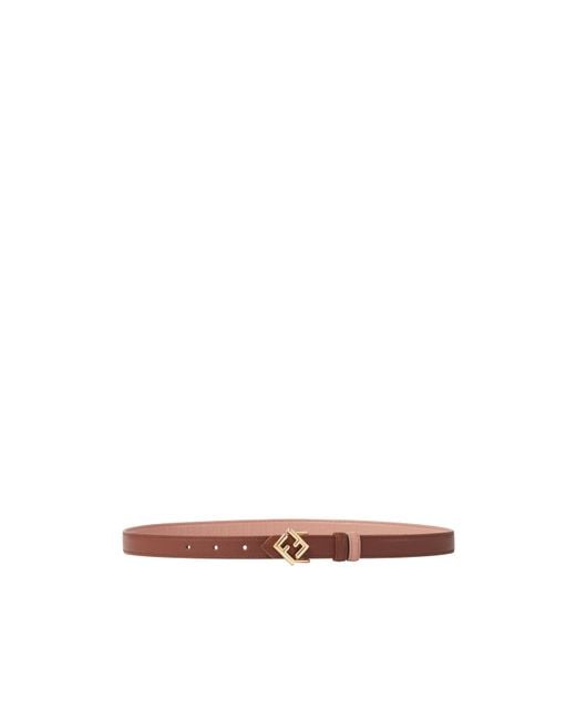 Fendi White Ff Diamonds Reversible Belt