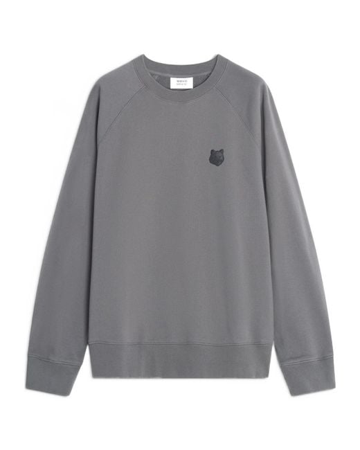 Maison Kitsuné Gray Maison Kitsuné Fox Head Oversize Sweatshirt for men
