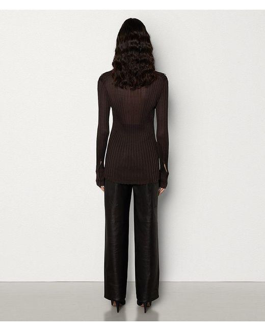 Bottega Veneta Black Long Sleeve Knit T-Shirt