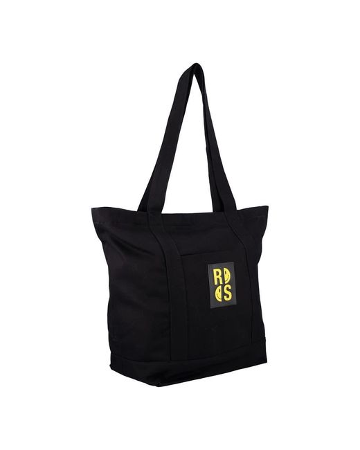 Raf Simons Black Logo-Patch Detail Tote Bag for men