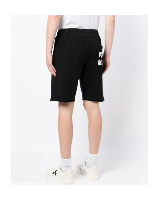 Off-White c/o Virgil Abloh Black Single Arrow Cotton Track Shorts for men