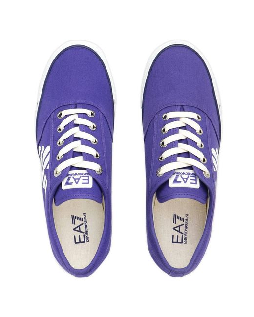 EA7 Blue Logo Strapped Casual Sneakers for men