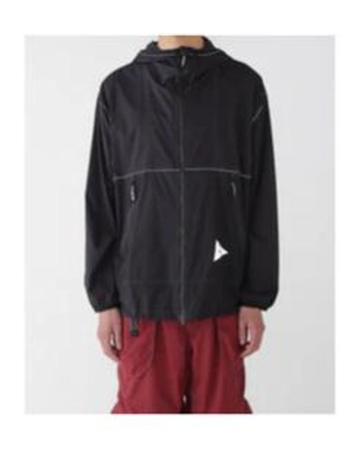 And Wander Black Pertex Windproof Casual Jacket for men