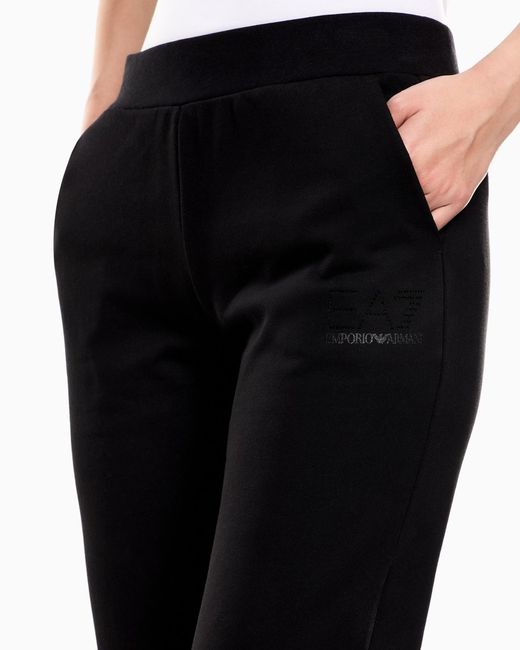 EA7 Blue Logo Embellished Track Pants