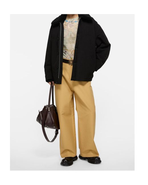 Acne Black Shearling-Collar Bomber Jacket for men