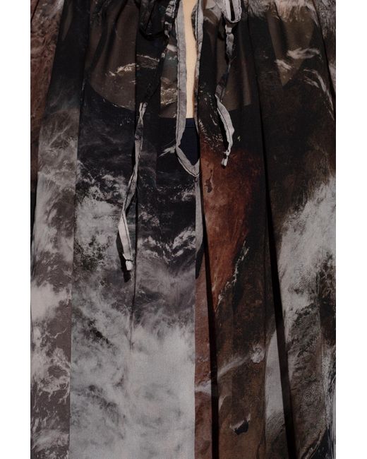 DIESEL Black Planet-Print Drawstring Midi Dress