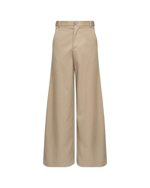 MM6 by Maison Margiela Natural Wide-Leg Trousers