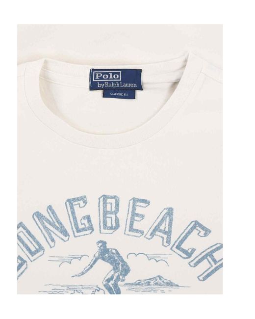 Polo Ralph Lauren White Graphic Printed Crewneck T-Shirt for men