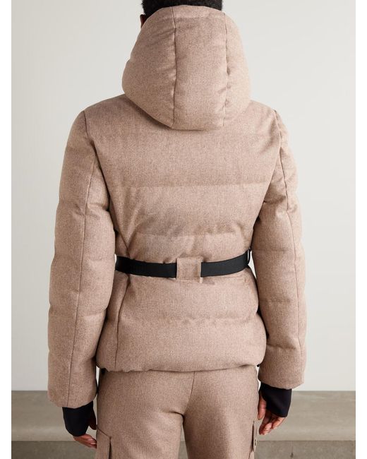 Brunello Cucinelli Natural Belted Padded Wool Jacket