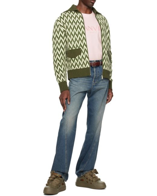 Lanvin Green Curb Interchangeable-Lining Sneakers for men