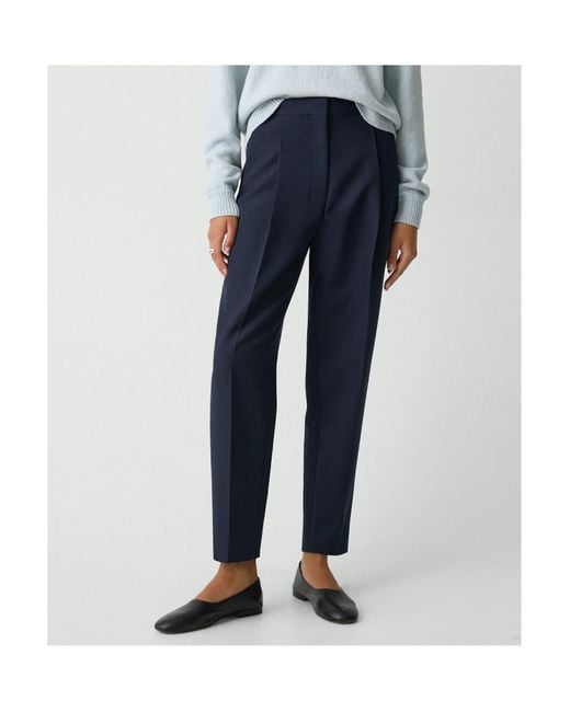 Theory Blue Tapered High-Rise Trousers
