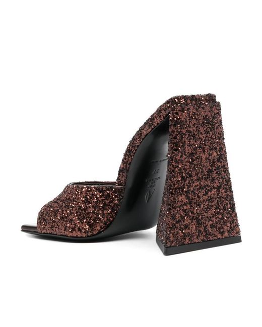 The Attico Brown Devon Glittered Mules