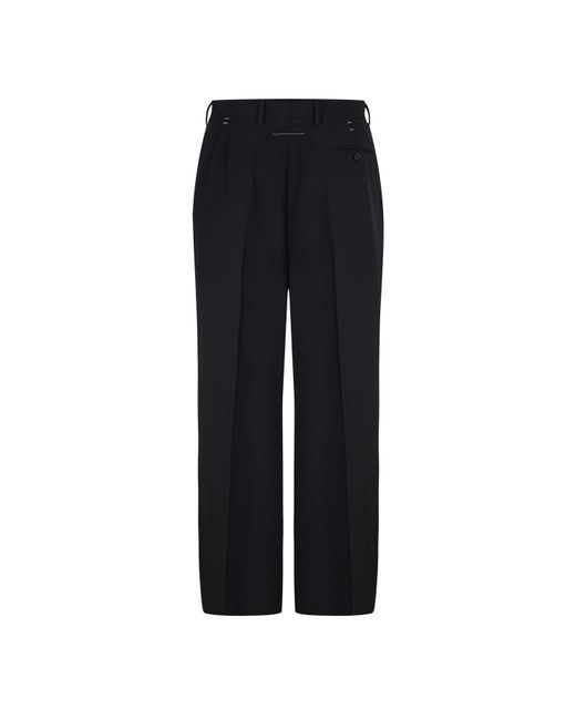 MM6 by Maison Margiela Black Staple Straight Leg Trousers for men