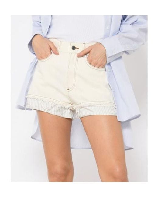 A.P.C. White Versailles Layered Denim Shorts