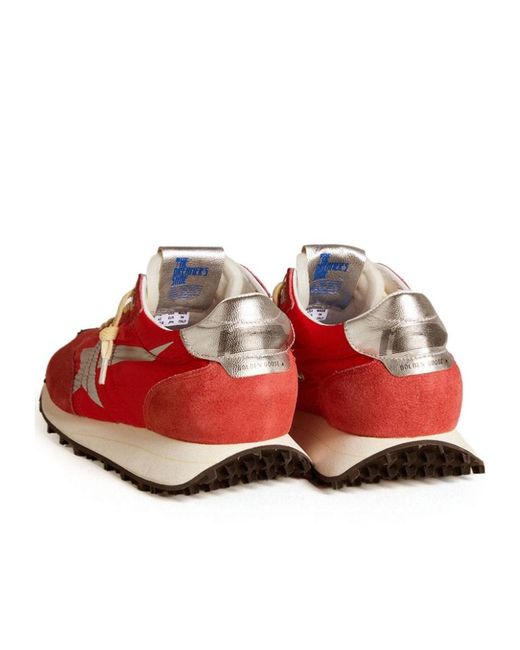 Golden Goose Deluxe Brand Red Sneakers With Star Accents
