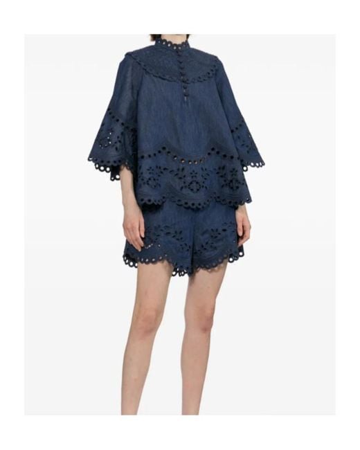 Zimmermann Blue Cotton Blouse