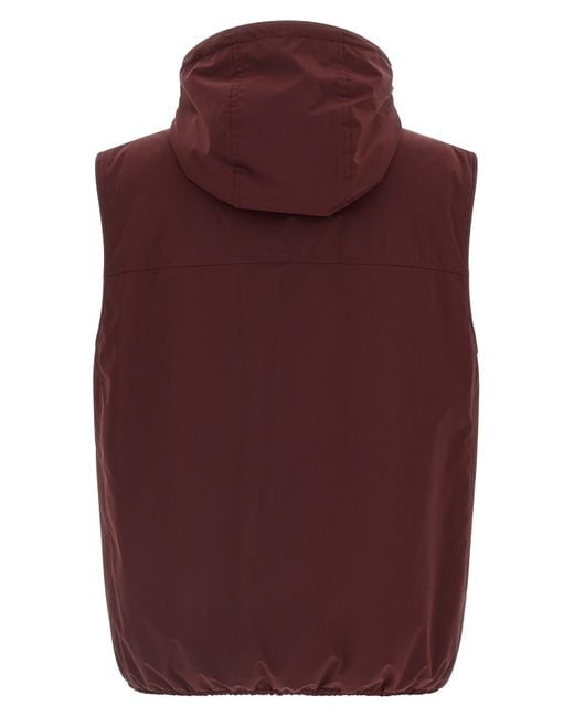 Brunello Cucinelli Purple Hooded Vest for men