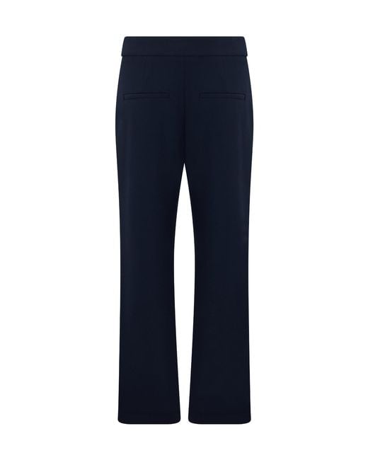 Veronica Beard Blue Button-Detail Wide-Leg Pants