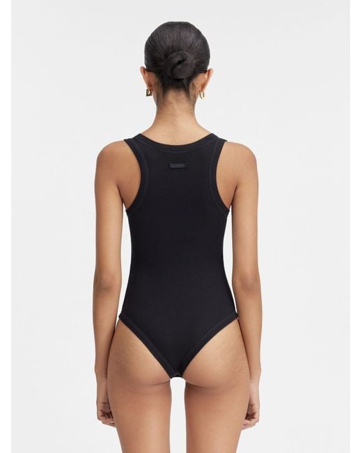 Jacquemus Black Ribbed Sleeveless Bodysuit