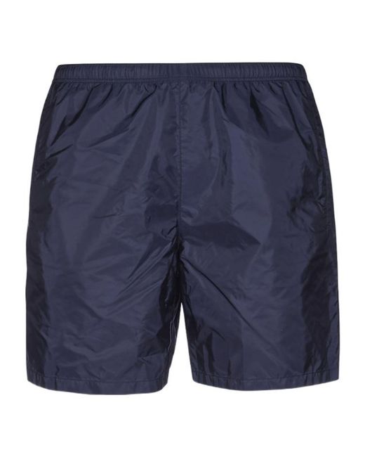 Prada Blue Logo Patch Swim Shorts for men