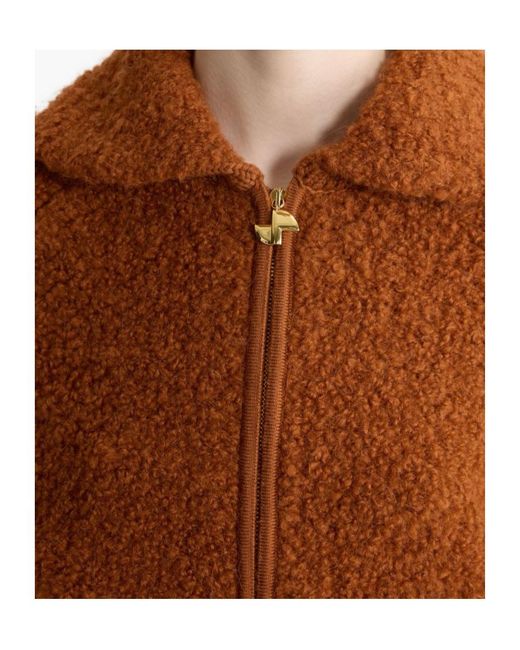Patou Brown Boucl Bomber Jacket