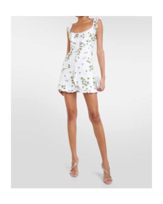 Giambattista Valli White Embroidered Bouclé Minidress