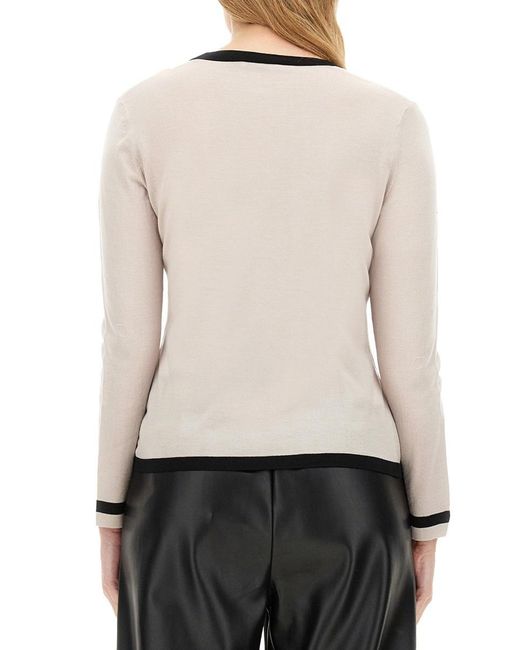 Max Mara White V-Neck Buttoned Cardigan