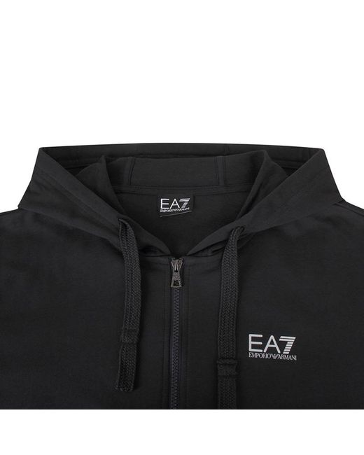 EA7 Blue Long-Sleeved Hooded Casual Jacket for men