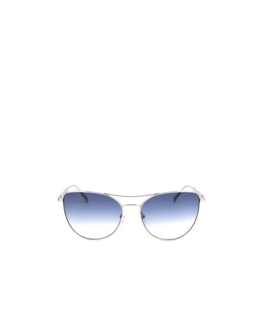 Longchamp Blue Pilot Frame Sunglasses
