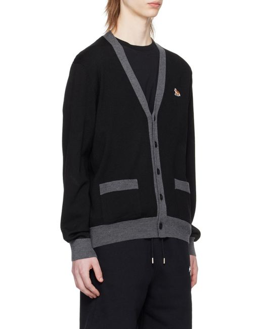 Maison Kitsuné Blue Maison Kitsuné Baby Fox-Patch Button-Up Cardigan for men