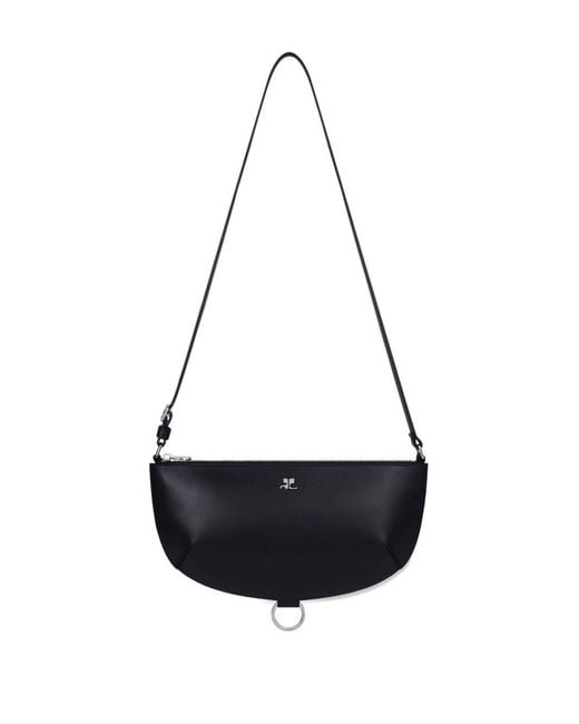 Courreges Black Holy Eclipse Leather Bag