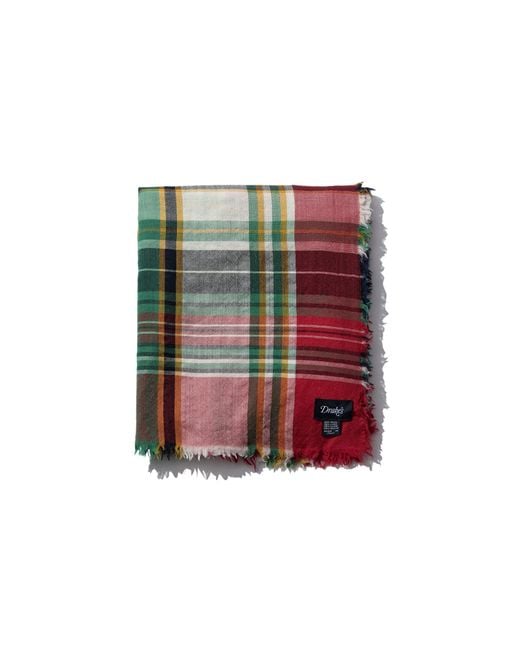 Drake's Red Plaid Scarf for men