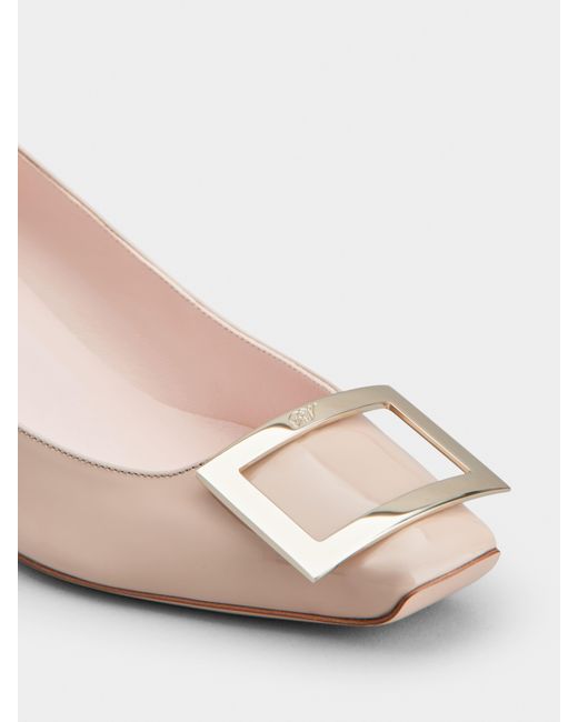 Roger Vivier Pink Trompette Embellished Buckle Pumps