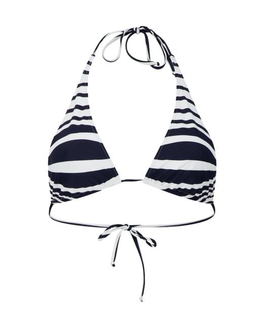 Jean Paul Gaultier Blue Striped Morphing Bikini Top