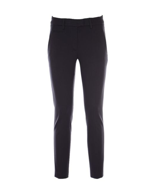 Dondup Blue Belt-Loop Casual Pants