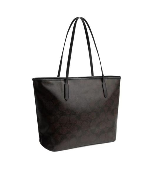 COACH Black Large City Tote Bag