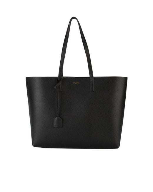 Saint Laurent Black E/W Logo Detailed Tote Bag