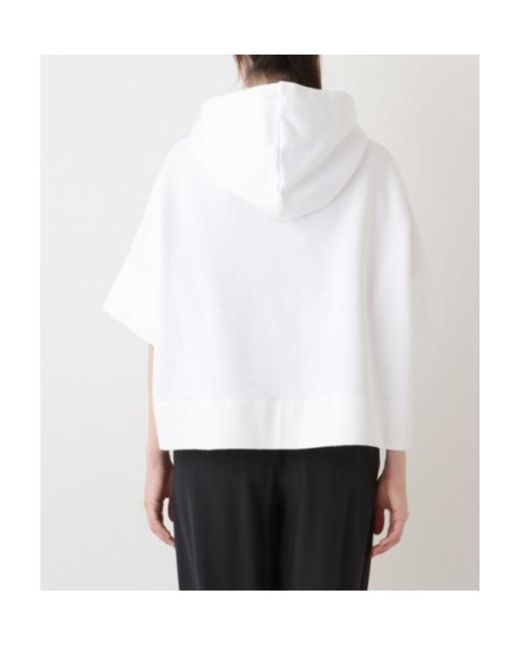 Stella McCartney White Cropped Short-Sleeve Hoodie