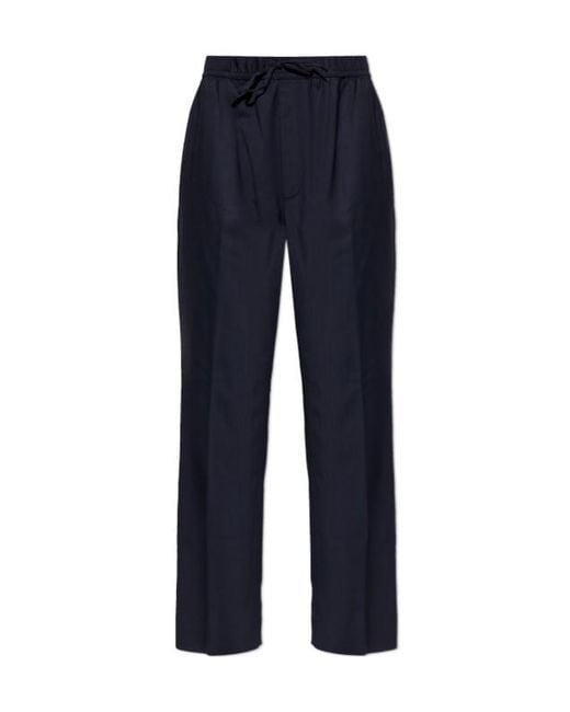 Officine Generale Blue Drawstring Casual Pants for men