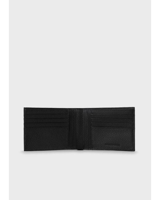 Emporio Armani White Folded Leather Wallet And Tag for men