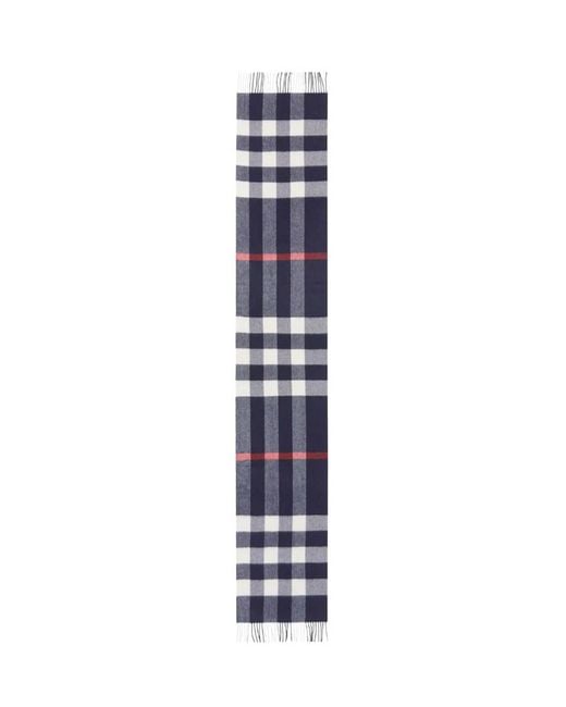 Burberry Blue Check Fringed Scarf